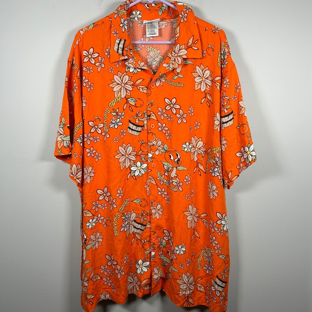 Disney Parks Orange Bird Epcot Flower Garden Festival 2020 Shirt Men's XXL Aloha